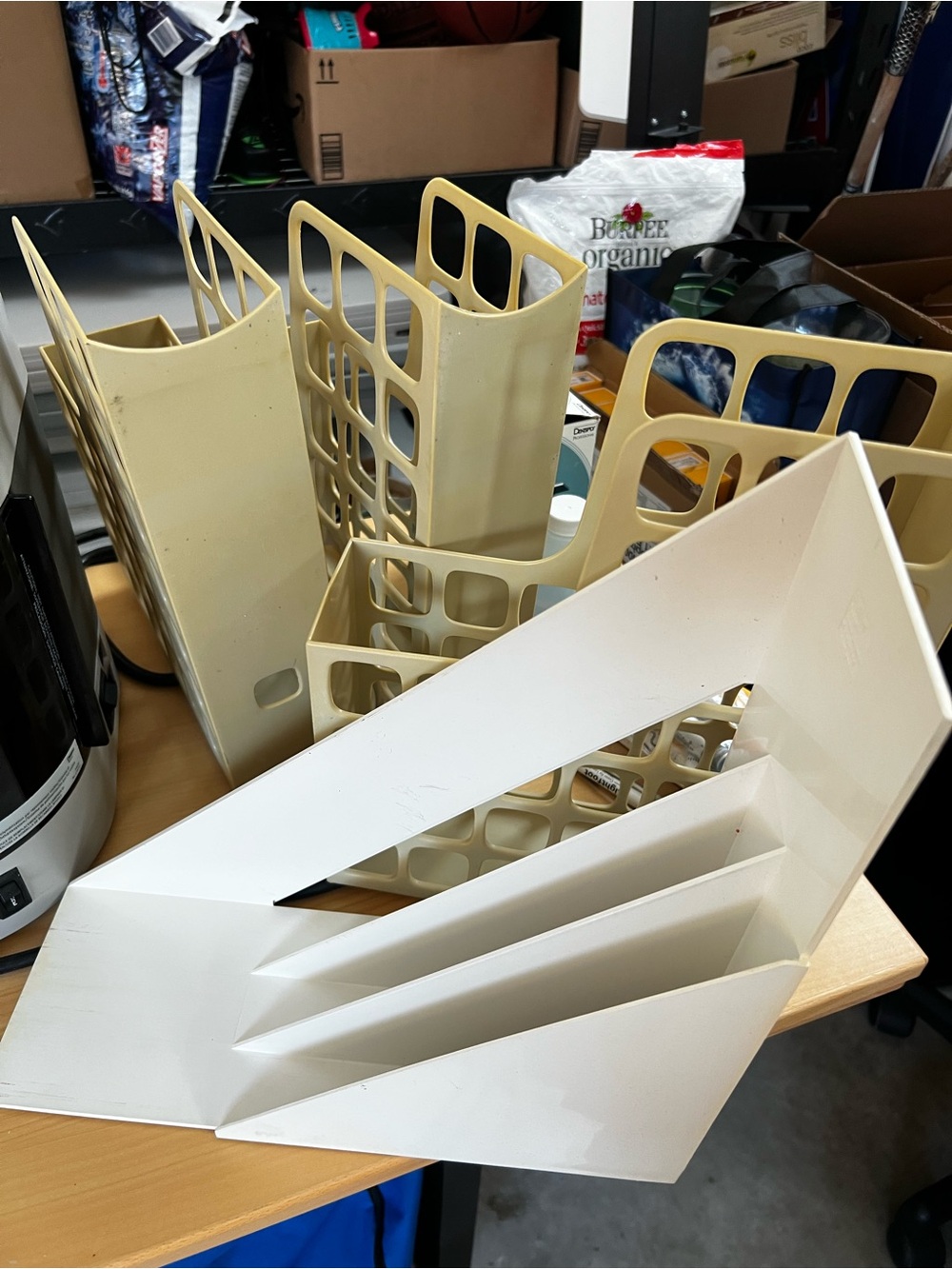 Neutral Beige & White Multi-Slot Home File Organizer - Brand Unspecified